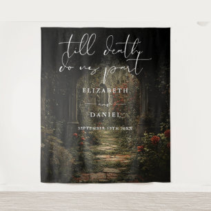 Till Deathフローラ結婚ゴシックの写真の背景 タペストリー
