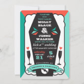 Till Death - ターコイズとオレンジのウェディング 招待状 (裏面)