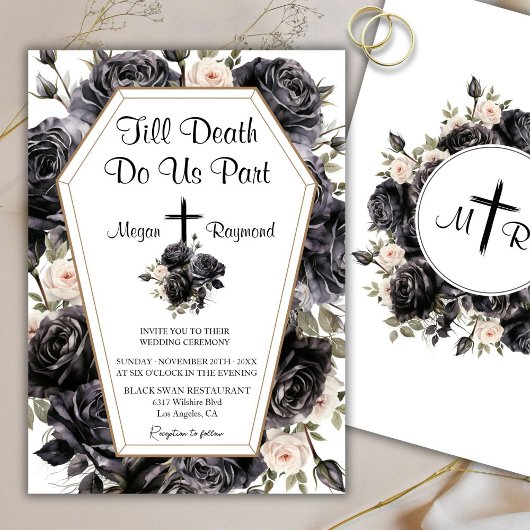 Till Death | 棺桶 ゴシック 結婚式 黒いバラ 招待状