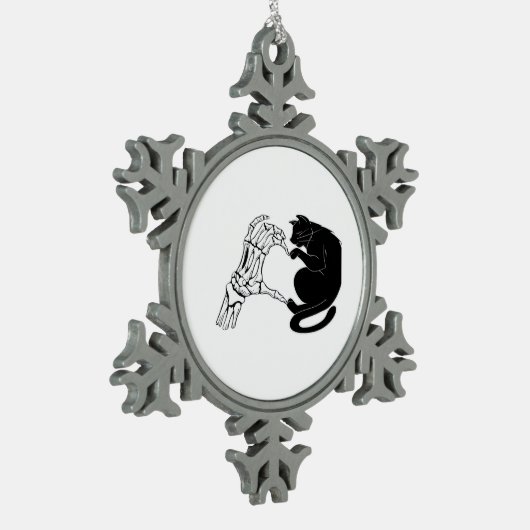 Till Death Cats Do Us Part Classic スノーフレークピューターオーナメント (左)