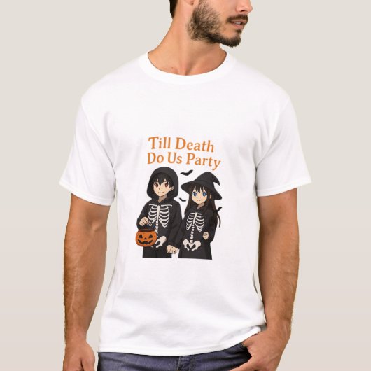 Till Death Do Usパーティー- Anime Halloween Coule Cl Tシャツ (正面)