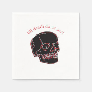 Till Death Do Us Part - グリッチドスカル＋面白い文章 スタンダードカクテルナプキン