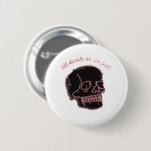 Till Death Do Us Part - グリッチドスカル+面白い文章 缶バッジ (正面&裏面)