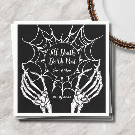 Till Death Do Us Part | ゴシックブラックハロウィンウェディング スタンダードカクテルナプキン