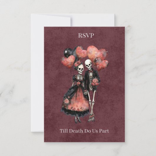 Till Death Do Us Part スケルトンRSVP 出欠カード (正面)