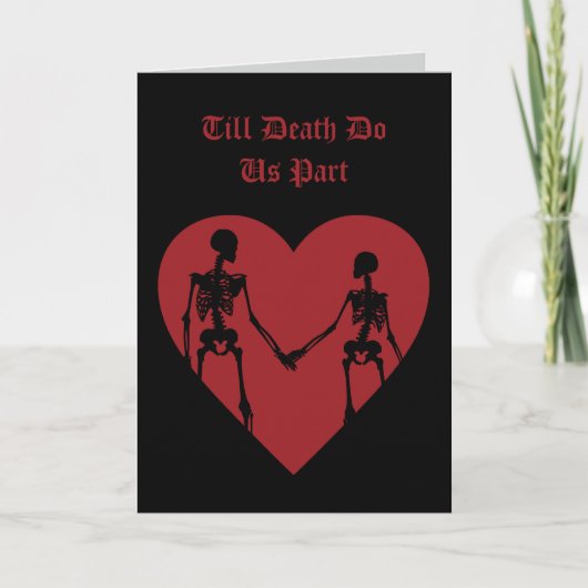 Till Death Do Us Part バレンタインデーカード 赤 サンキューカード (正面)
