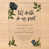 Till Death Do Us Part ブラックローズの秋の結婚式 アクリル招待状 (正面)