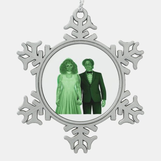 Till Death Do Us Part Classic Retro Design スノーフレークピューターオーナメント (正面)