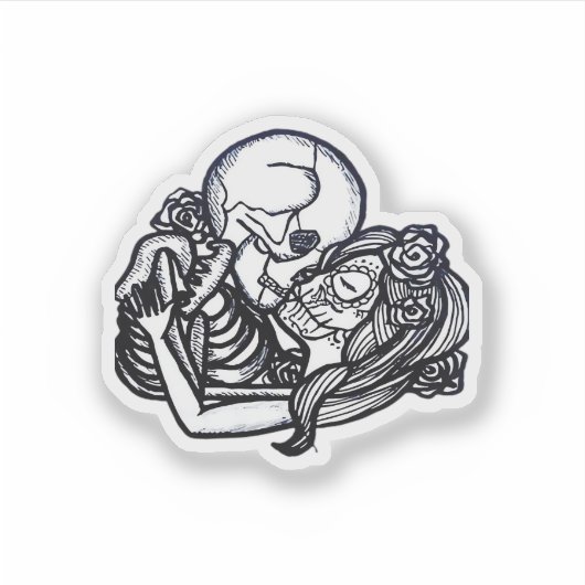 Till Death Do Us Part Classic – Spooky Skeleton Sl シール (正面)