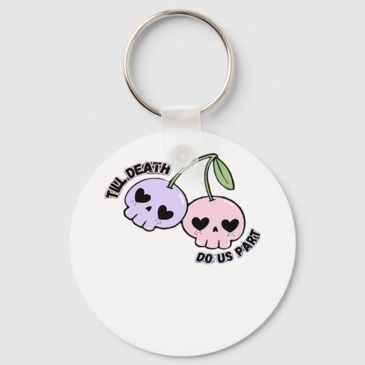 Till Death Do Us Part - Cute Goth Skull Design Cla キーホルダー (正面)