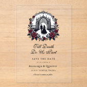 Till Death Do Us Part Elegant Goth Save the Date  アクリル招待状 (正面)