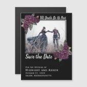 Till Death Do Us Part Gothicバラ日付を保存 マグネット招待状 (正面/裏面)