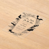 Till Death Do Us Part Gothic Floral Wedding アクリル招待状 (レイダウン)