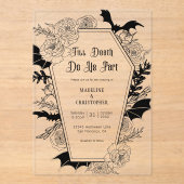 Till Death Do Us Part Gothic Floral Wedding アクリル招待状 (正面)
