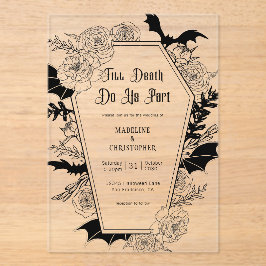 Till Death Do Us Part Gothic Floral Wedding アクリル招待状
