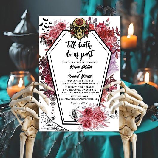till death do us part Gothic Halloween Wedding 招待状