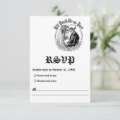 Till Death Do Us Part Gothic Skeleton Black&White 出欠カード (スタンド正面)