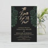 Till Death Do Us Part Green Rose Gothic Wedding In 招待状 (スタンド正面)