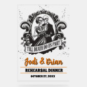 Till Death Do Us Part Halloween Wedding Welcome アクリルサイン (正面)