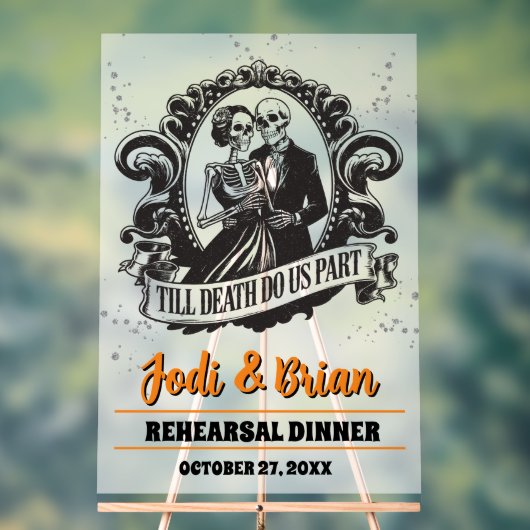 Till Death Do Us Part Halloween Wedding Welcome アクリルサイン (ニュートラル)