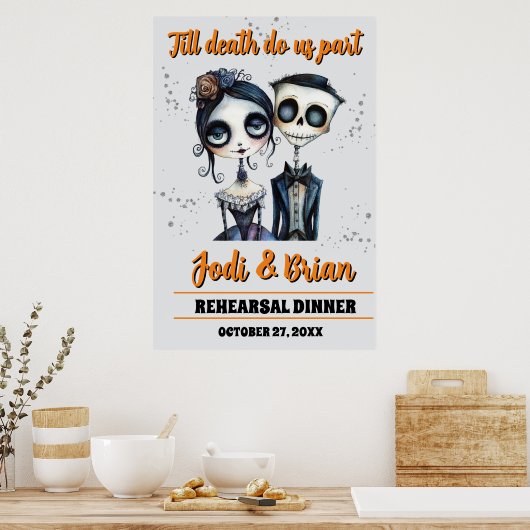 Till Death Do Us Part Halloween Wedding Welcome ポスター (キッチン)