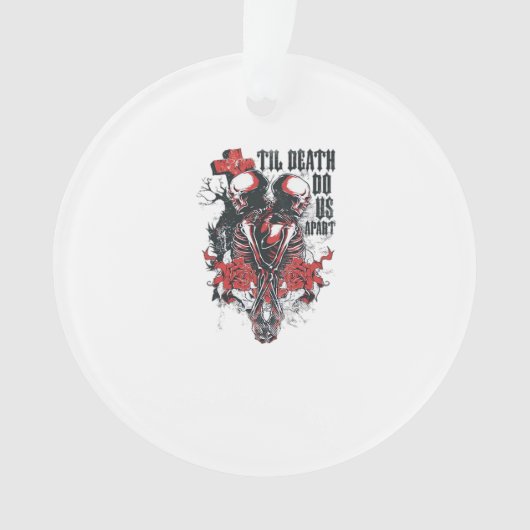Till Death Do Us Part – Minimalist Skeleton Art Fo オーナメント (正面)