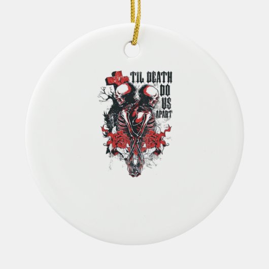 Till Death Do Us Part – Minimalist Skeleton Art Fo セラミックオーナメント (正面)
