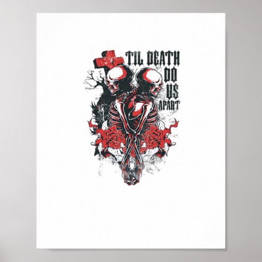 Till Death Do Us Part – Minimalist Skeleton Art Fo ポスター (正面)