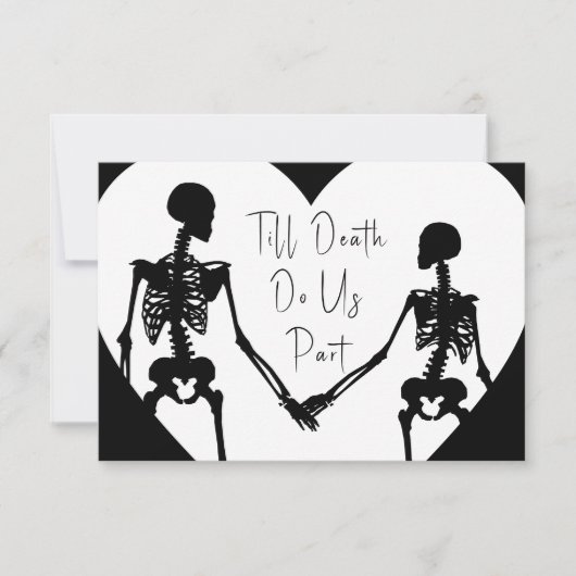 Till Death Do Us Part Skeleton'結婚 White RSVP (正面)