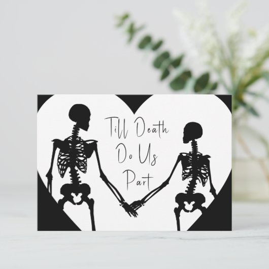 Till Death Do Us Part Skeleton'結婚 White RSVP (スタンド正面)