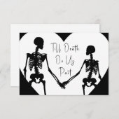 Till Death Do Us Part Skeleton'結婚 White RSVP (正面/裏面)