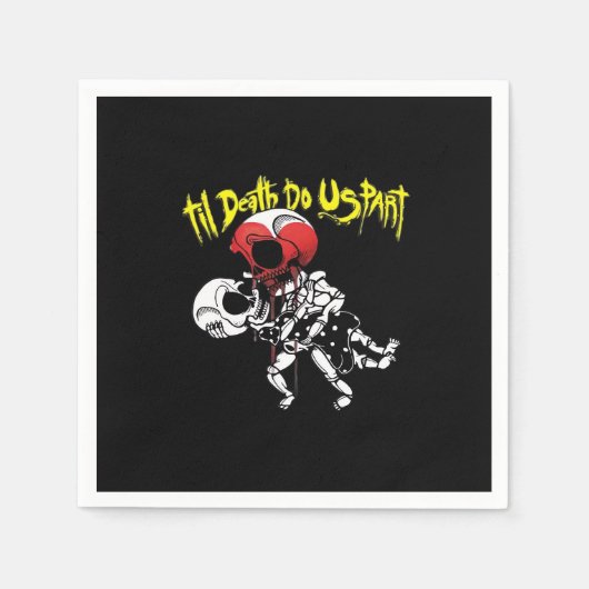 Till Death Do Us Part – Skeleton Couple Forever スタンダードカクテルナプキン (正面)