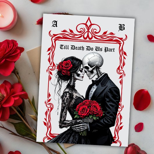Till Death Do Us Part Skeleton Lovers Goth Wedding 招待状
