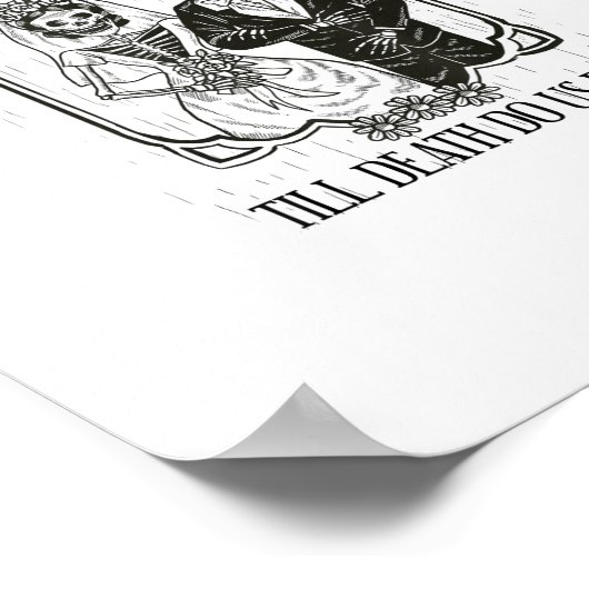 Till Death Do Us Part Skeleton Wedding Couple – ポスター (角)