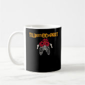 Till Death Do Us Part Skeleton With Red Flowers Cl コーヒーマグカップ (左)