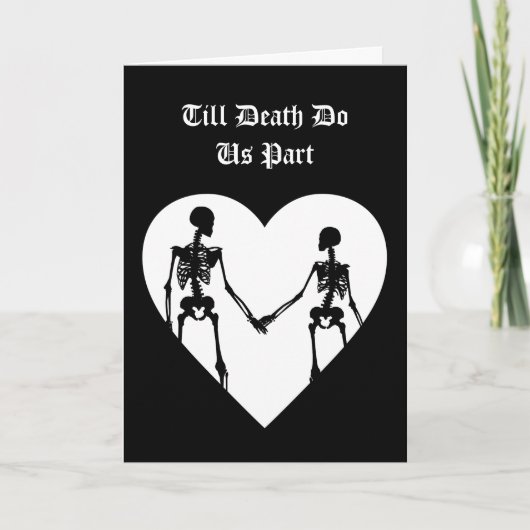 Till Death Do Us Part Valentine's Day Card White サンキューカード (正面)