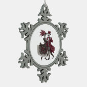 Till Death Do Us Part – Victorian Skeleton Couple スノーフレークピューターオーナメント (左)