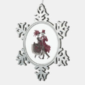 Till Death Do Us Part – Victorian Skeleton Couple スノーフレークピューターオーナメント (右)