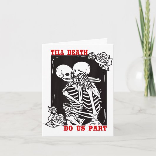 Till Death Do Us Part Wedding Skeleton Couple Vale カード (正面)