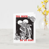 Till Death Do Us Part Wedding Skeleton Couple Vale カード (黄色い花)