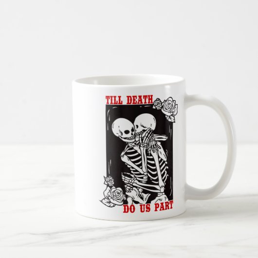 Till Death Do Us Part Wedding Skeleton Couple Vale コーヒーマグカップ (右)