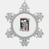 Till Death Do Us Part Wedding Skeleton Couple Vale スノーフレークピューターオーナメント (正面)