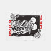 Till Death Do Us Part Wedding Skeleton Couple Vale フリースブランケット (正面(横))