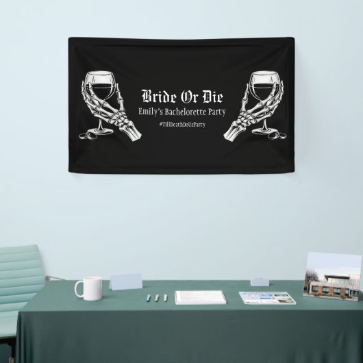 Till Death Do Us Party Black Gothic Bachelorette 横断幕 (トレードショー)