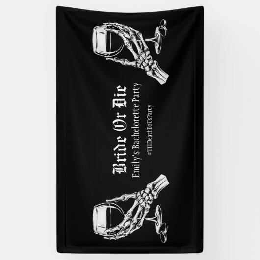 Till Death Do Us Party Black Gothic Bachelorette 横断幕 (縦)