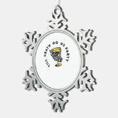 Till Death Do Us Party Funny Retro Classic スノーフレークピューターオーナメント (右)