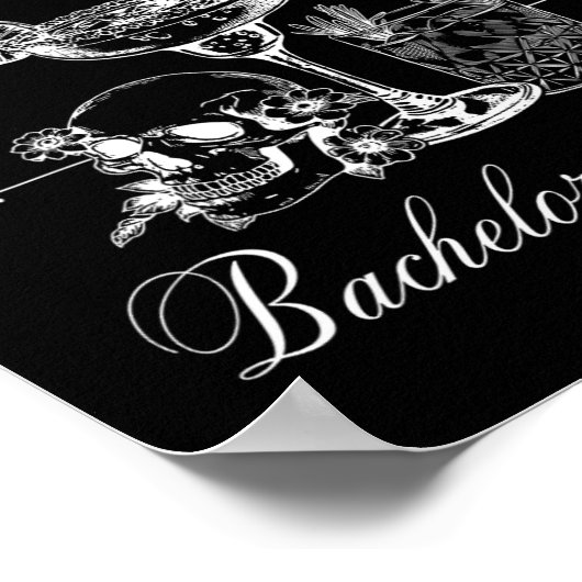 Till Death Do Us Party Funny Skeleton Drinking Che ポスター (角)