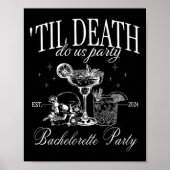 Till Death Do Us Party Funny Skeleton Drinking Che ポスター (正面)