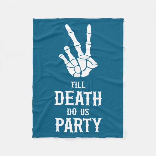 Till Death Do Us Party Skeleton Bachelorette Party フリースブランケット (正面)