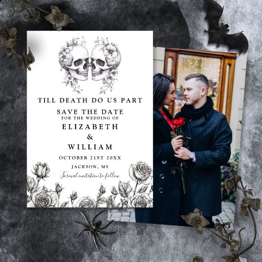 Till Death Gothicスカルフローラ写真結婚の セーブザデート